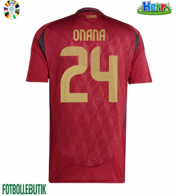 Belgien Amadou Onana #24 Hemmatröja EM 2024 Kortärmad